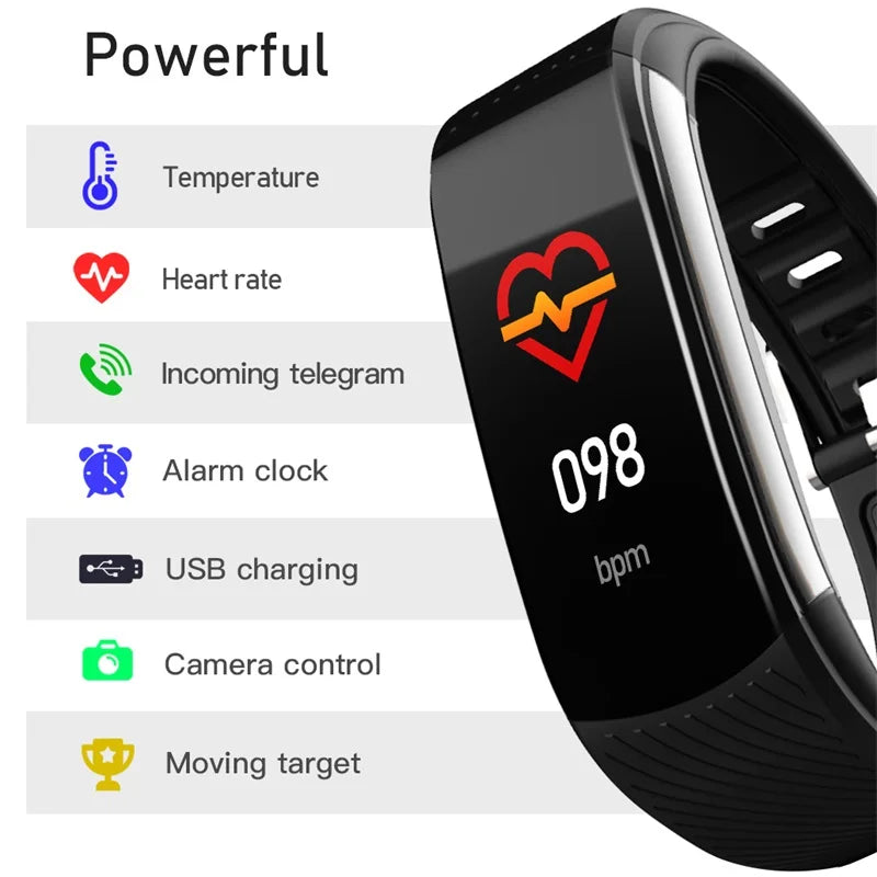 Fitness Bracelet For IOS Android Phone C6T Smart Watch Men Women Waterproof Wristband Body Temperature Monitor Smartwatch